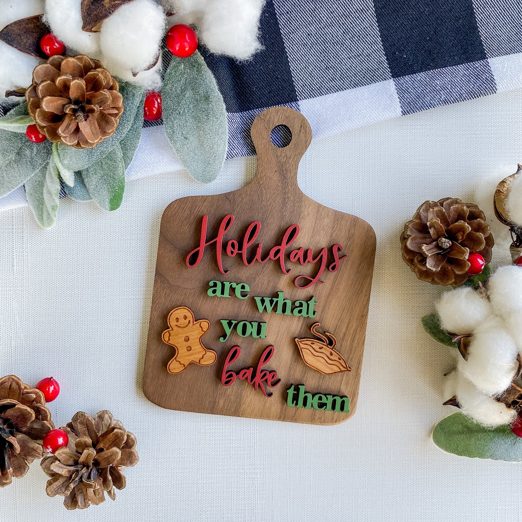 Christmas Tiered Tray - Holidays Are What You Bake Them Mini Cutting Board