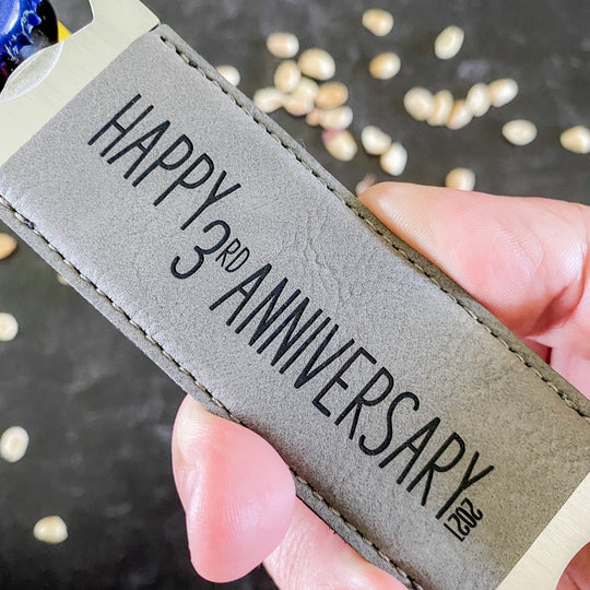 Happy 3rd Anniversary Beer Bottle Opener