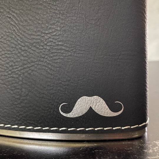 Mustache Leather & Stainless Flask